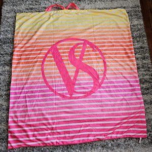 Victoria's Secret Lightweight Colorful Stripes Folding Tote Beach Picnic Blanket
